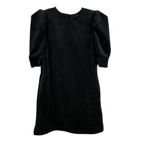 Who What Wear Women’s XS Black Corduroy Puff Sleeve Mini Dress Pockets